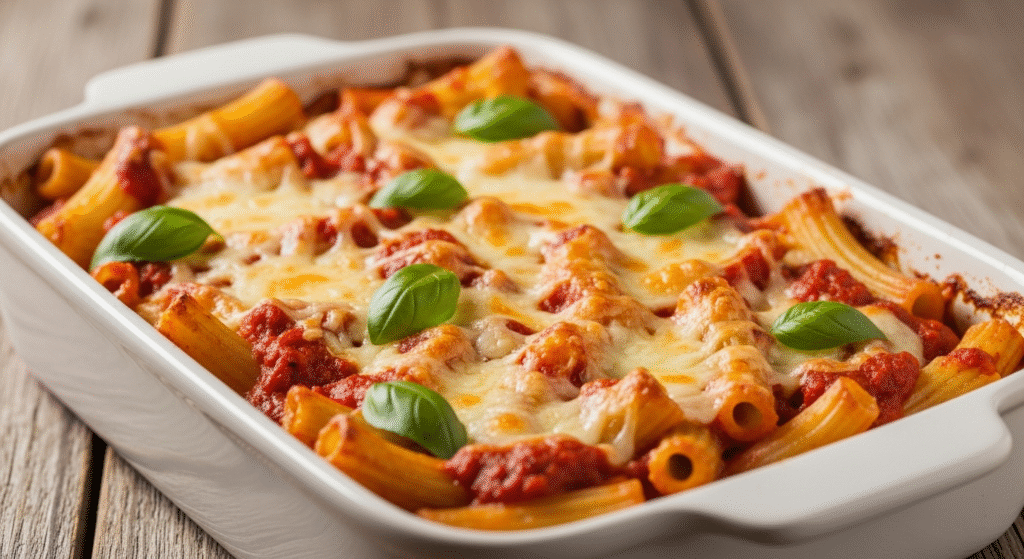Cheesy Baked Ziti Casserole