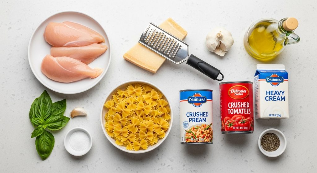 Ingredients in Easy Parmesan Chicken Pasta 