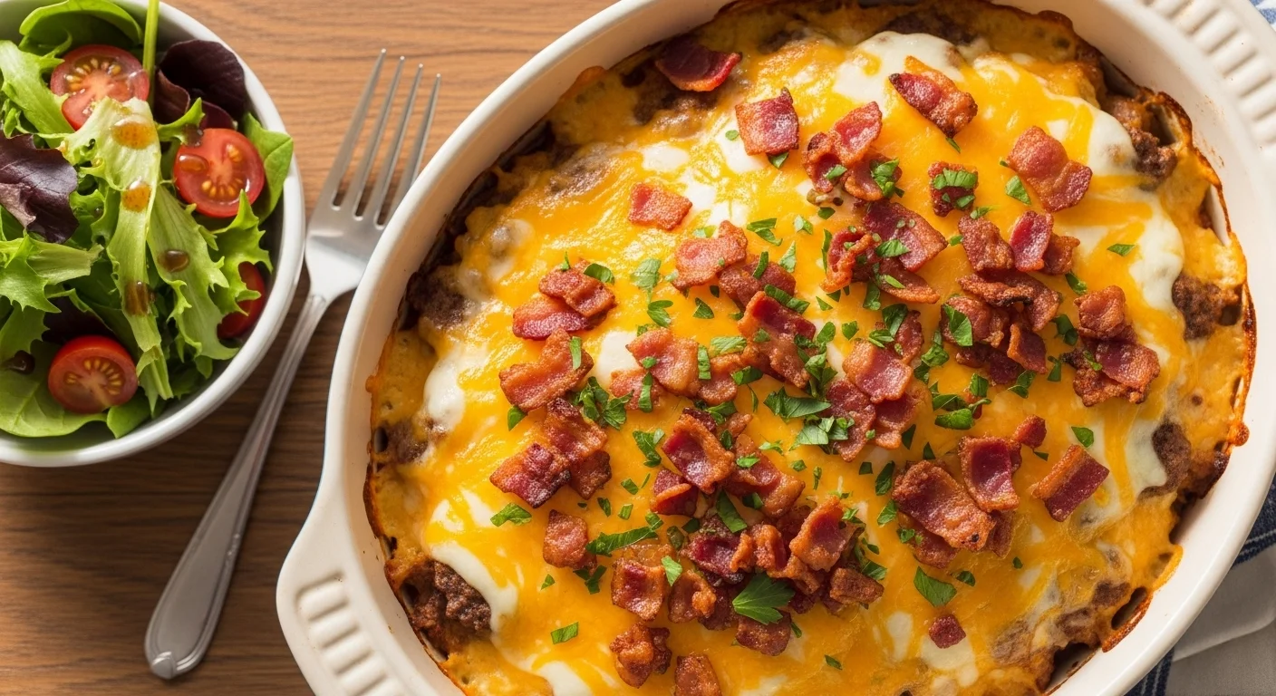 Low-Carb Bacon Cheeseburger Casserole