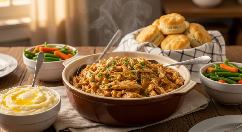 Comforting Shredded Chicken with Gravy Easy, Creamy and Home style 4 Comforting Shredded Chicken with Gravy