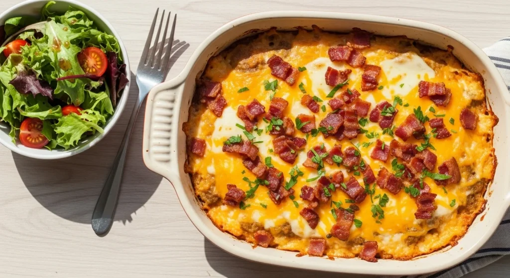 Low-Carb Bacon Cheeseburger Casserole