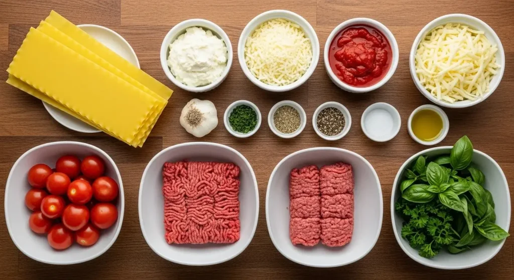 Ingredients for Lasagna with Ricotta